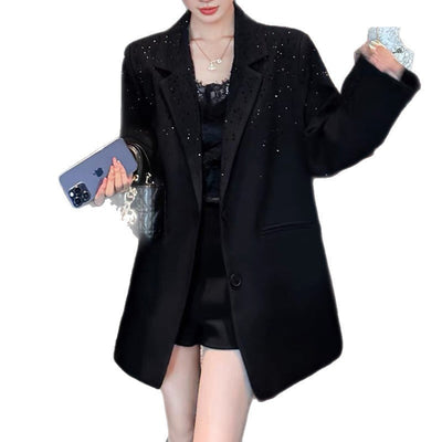 B Rhinestone Suit Jacket For Women